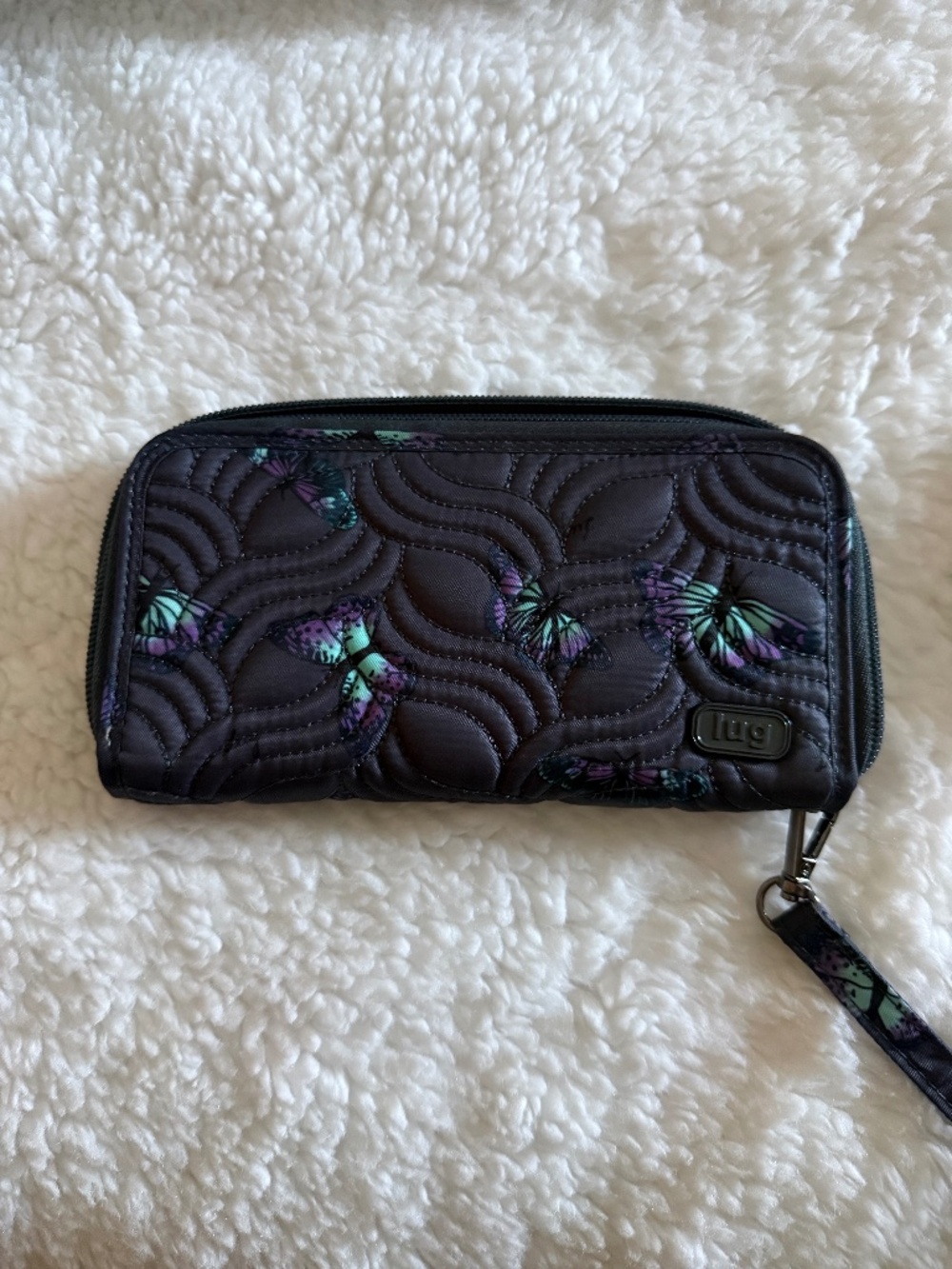 Lug Splits XL RFID Wristlet Wallet - Butterfly Grey